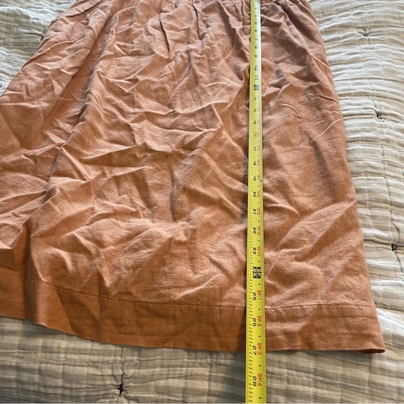 Abercrombie & Fitch Linen Tie Strap Trapeze Mini Dress Cut out back melon - Picture 14 of 15